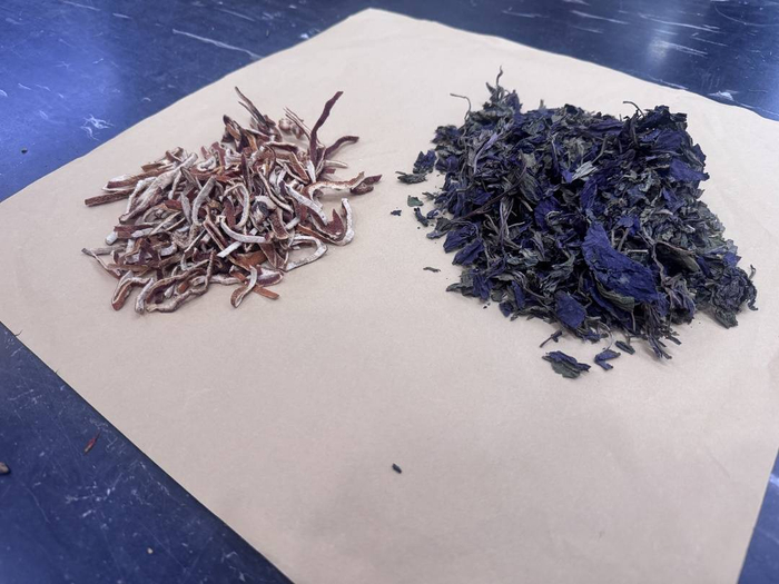 可入清凉饮的陈皮（左）和紫苏（右）